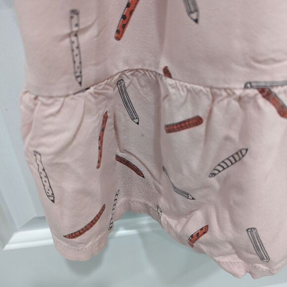 Tucker + Tate Light Pink Pencil Pen School Long Sleeve Henley Dress Girls Size 4 - Picture 5 of 5